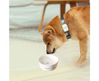 Ceramic dog bowl, pet bowl, white - Fish-S