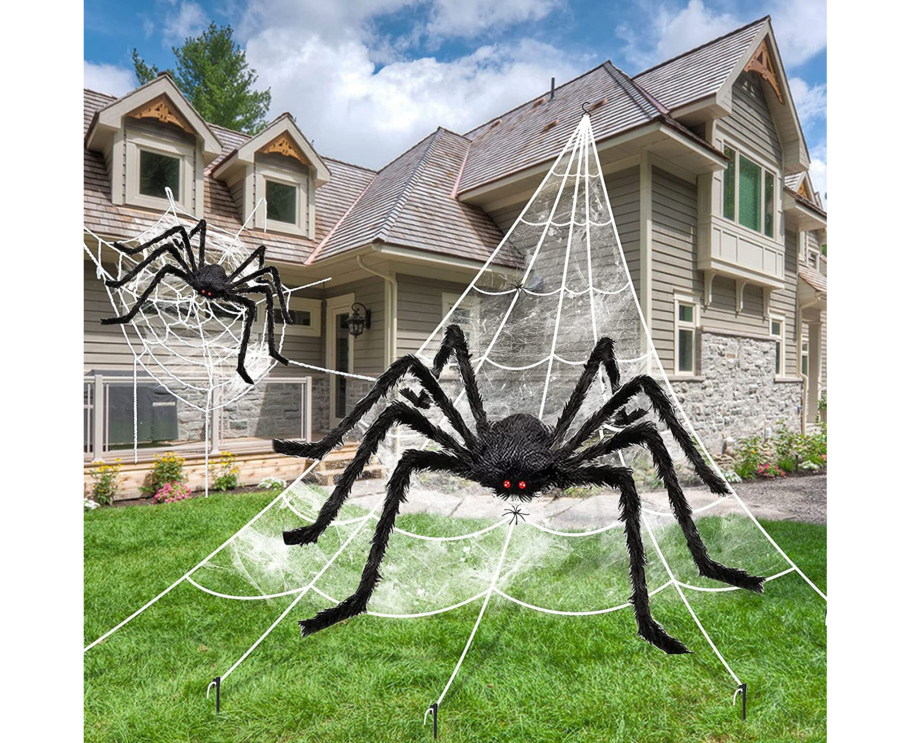 Halloween Decorations Spider Web 50 Giant Spider 200 Triangular