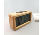 Digital alarm clock radio controlled alarm clock table clock solid wood waterproof alarm clock with thermometer, calendar