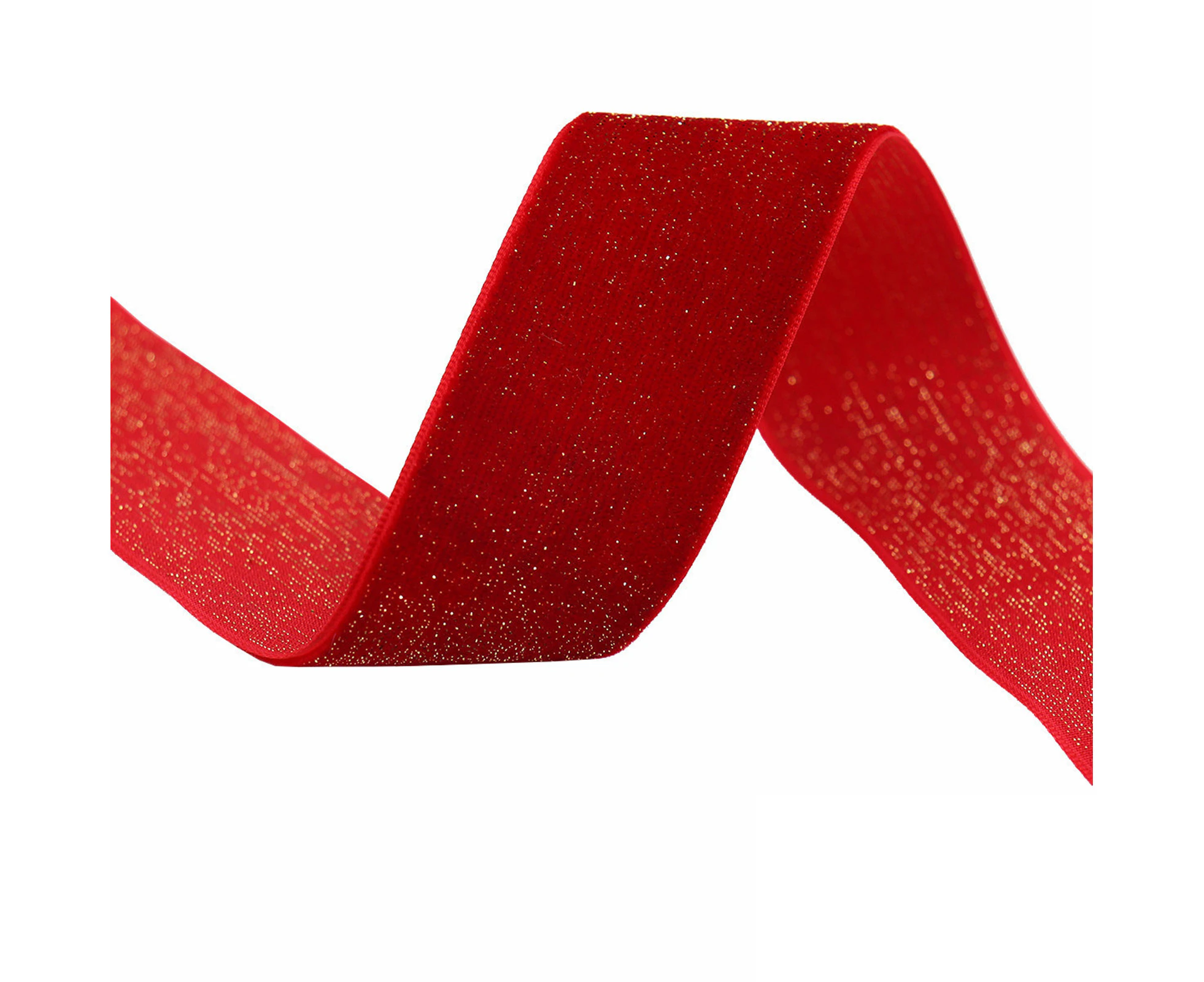 Christmas Ribbon Eye-catching Polyester Red Brilliant New Year Velvet Ribbons for Home - 21104021