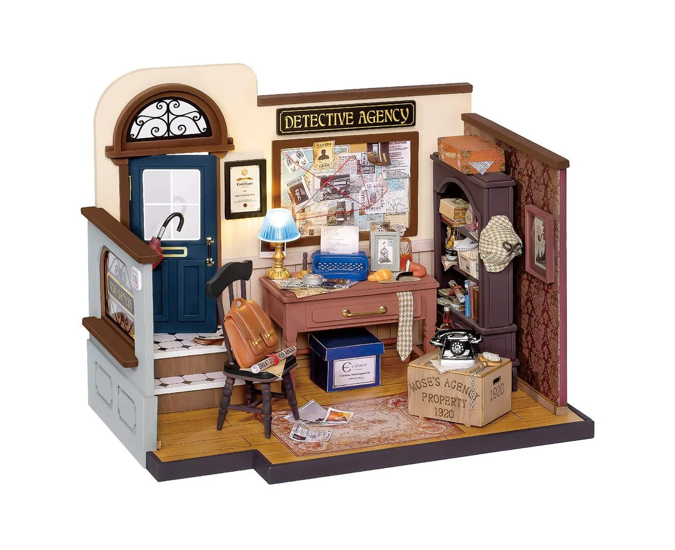 Robotime Rolife Mose's Detective Agency DIY Miniature House Kit DG157