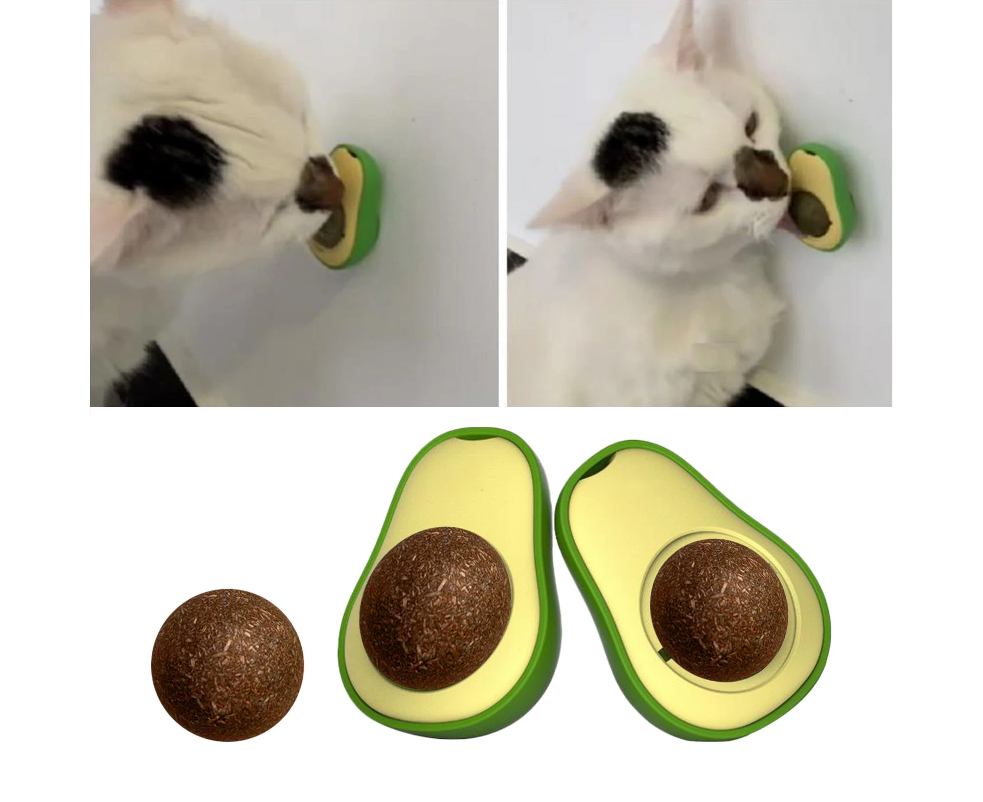 Cat Toy Creative Teeth Cleaning Toy Rotating Avocado Catnip Ball Cat Chew Toy Pet Supplies