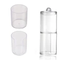 Makeup Organizer Case Cotton Pad Swab Creative Clear Plastic Storage Holder Dual-layer Storage+Lid