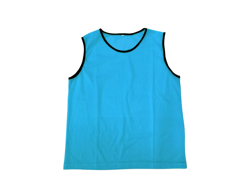 Unisex Kids Adult Outdoor Sport Football Training Match Mesh Sleeveless Vest Top-Sky Blue