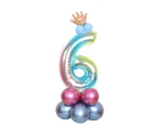 0-9 Number Crown Foil Latex Balloon Balls Birthday Party Wedding Decor Supplies Blue 6