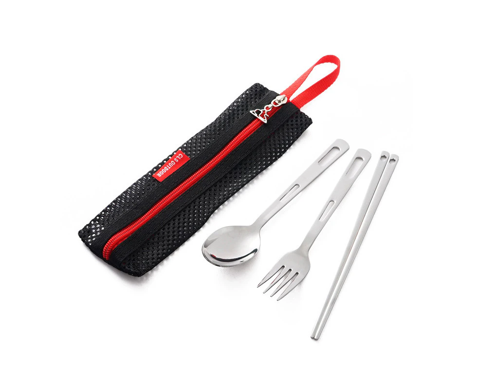 Stainless Steel Chopsticks Spoon Fork Outdoor Tableware Set