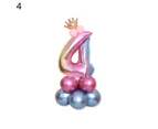 0-9 Number Crown Foil Latex Balloon Balls Birthday Party Wedding Decor Supplies Blue 6