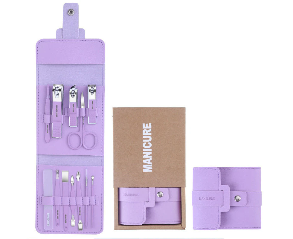 Premium Nail Clipper Ear Picking Home Care Tool Set - Purple