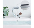 Chrom Basin Faucet Waterfall Single Handle Single Hole Waterfall Spout Mixer Tap for Bathroom Vanity Basin