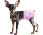 Doggy Diapers Female - Disposable Dog Diapers for Girl Puppies Cats, Pink Diapers 12-36pcs for Pets with Adjustable Tail Hole Cute-XS-12 Count Pink