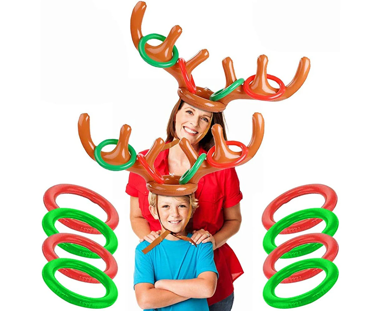 2 Set Inflatable Reindeer Antler Ring Kids Throwing Game for Carnival