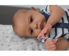 NPK 24inch Already Painted Finished Doll Reborn Baby Cameron in Dark Brown Skin Painted Hair Lifelike 3D Skin