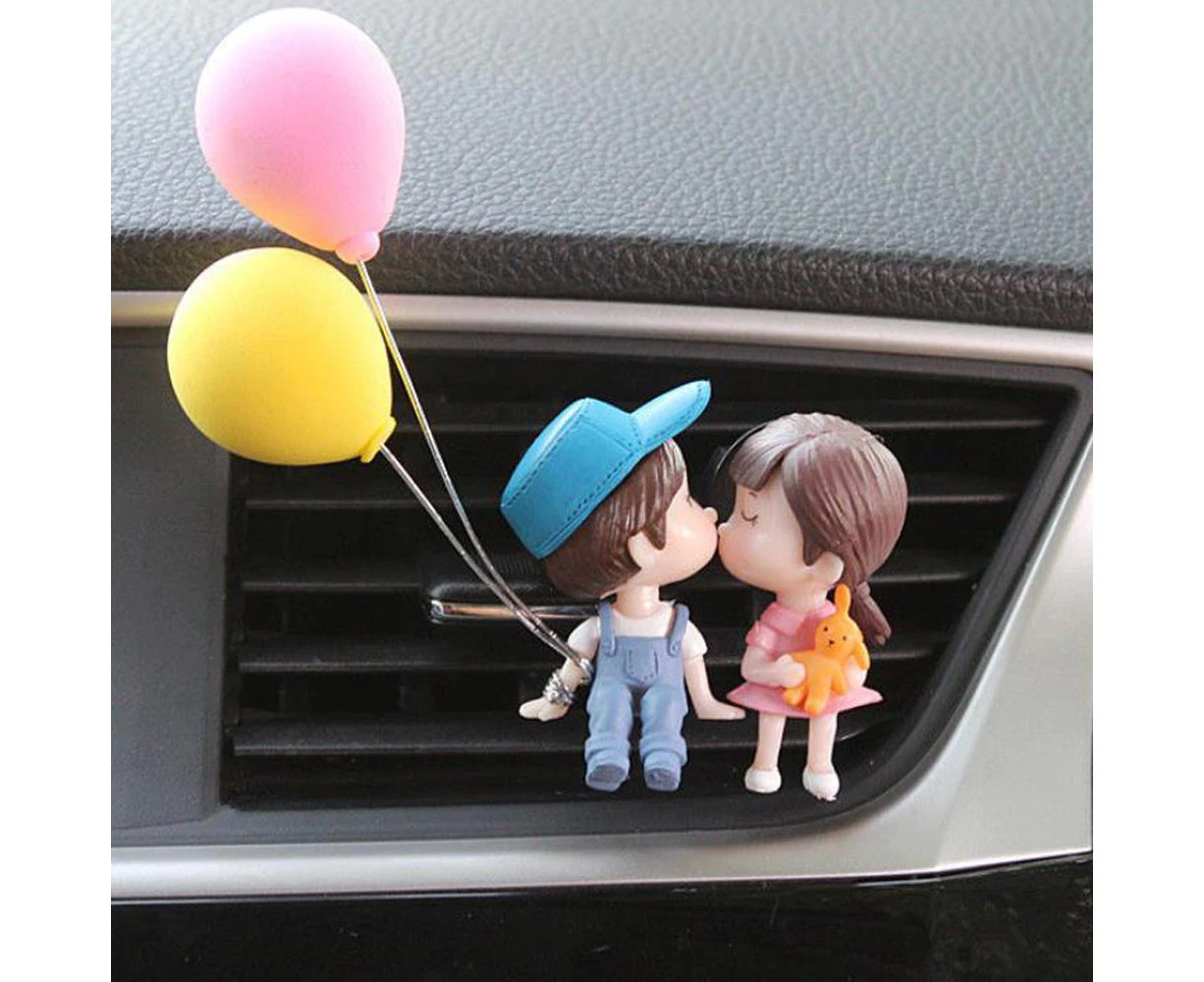 Cute Car Air Freshener Vent Clip, Outlet Freshener Perfume Clip Aroma Diffuser, Lovely Couple Car Interior Accessories for Women & Girls