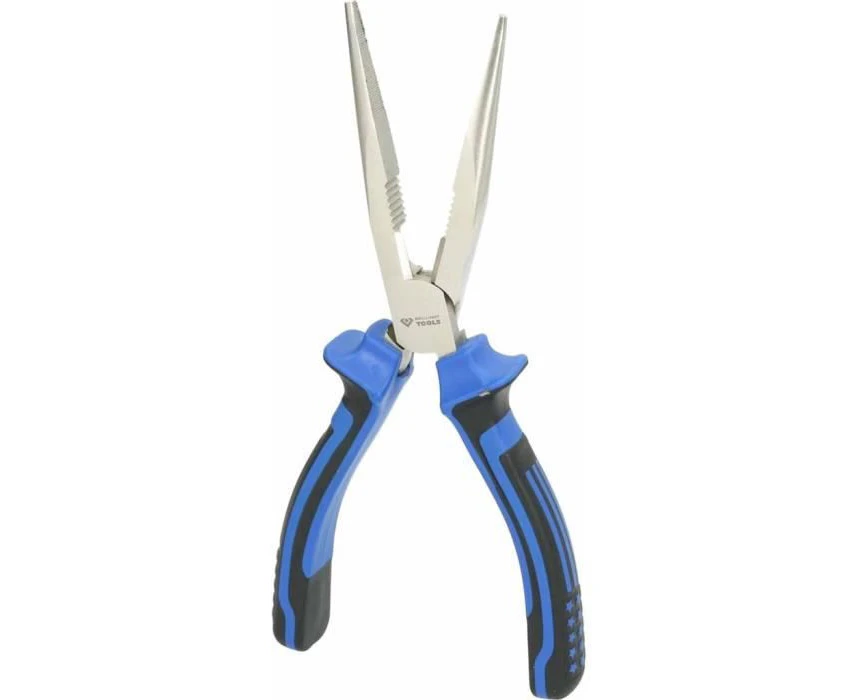 BRILLIANT TOOLS Needle-Nose Pliers [Powered by KS Tools], Metal, Blue/Black