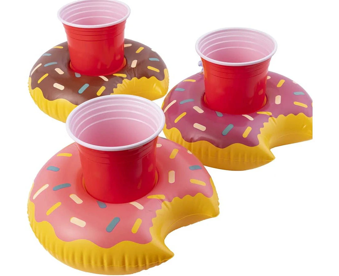 Inflatable Drink Holders, 3 Packs Inflatable Cup Coasters Bath Toys for Swimming Pool Party（not including cups)