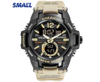SMAEL Men's Sport Quartz Watch Men LED Digital 5ATM Waterproof Sport Military Watches Man Double Display Wristwatch Relogio Men