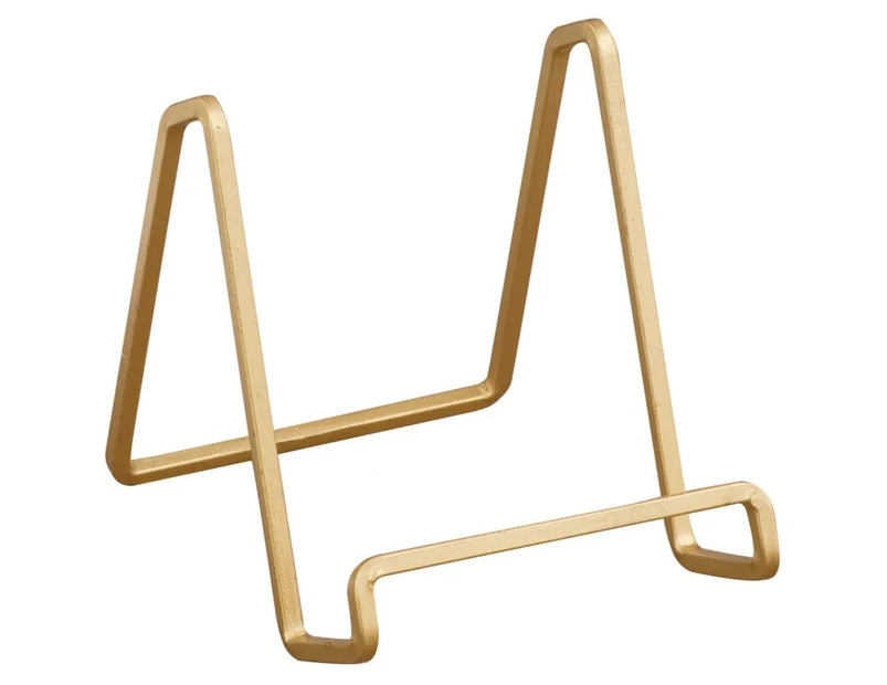 4 Inch Metal Gold Plated Square Wire Plate Stand Holder Easel Display for Cookbooks, Photos, Picture Frames, & Plates