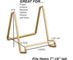 4 Inch Metal Gold Plated Square Wire Plate Stand Holder Easel Display for Cookbooks, Photos, Picture Frames, & Plates