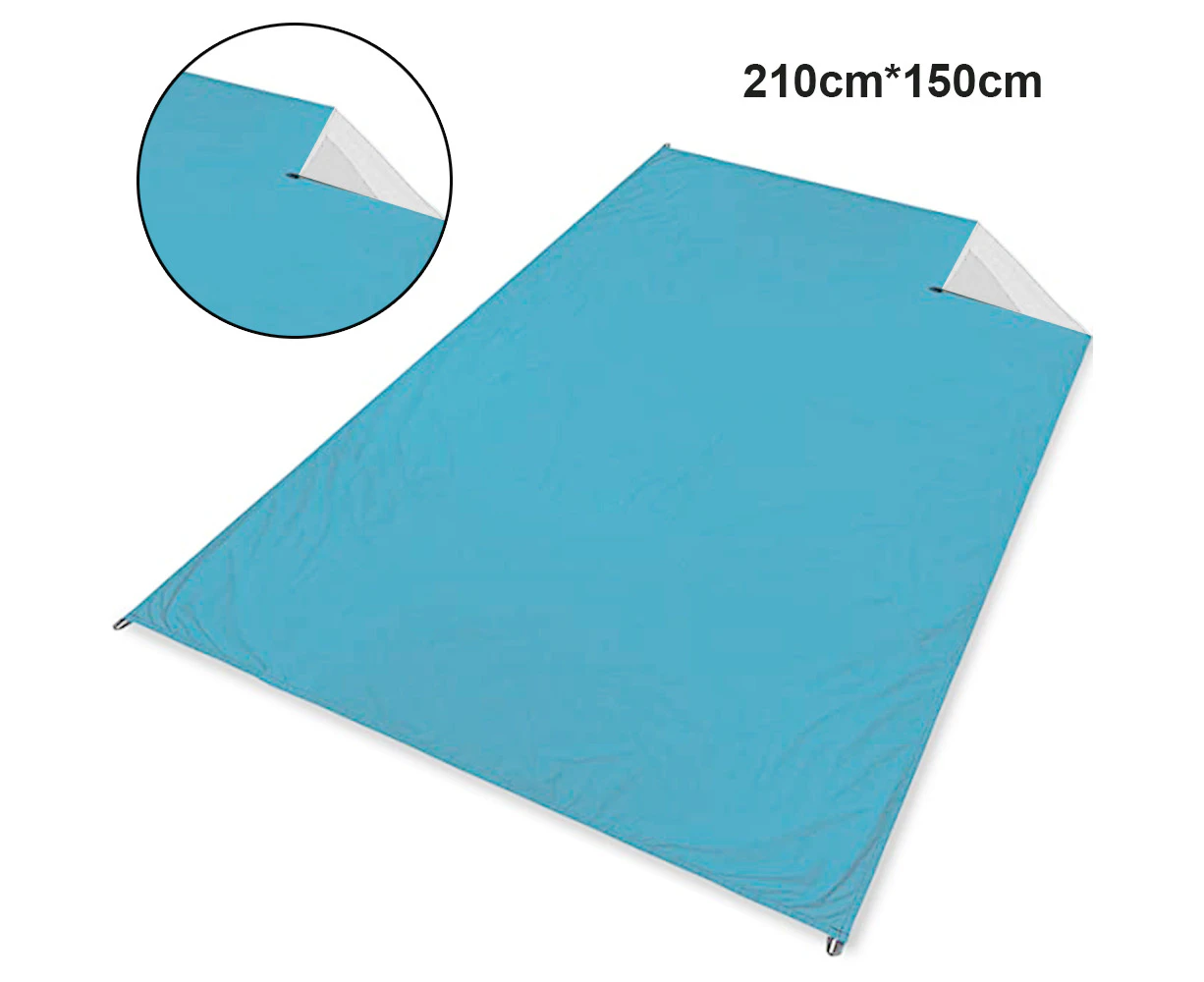 Outdoor Picnic Waterproof Blanket , Compact Lightweight Foldable Sand Proof Pocket Mat for Beach/Hiking/Travel/Camping/Festival - Sky blue