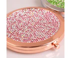 Beakey 2-Pack Rhinestone Makeup Mirror Folding Double-Sided Mirrors-Peach/White