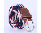 Unisex Belt Handmade Braided Wear-resistant Pin Buckle Twill Waist Belt for Daily Wear - W