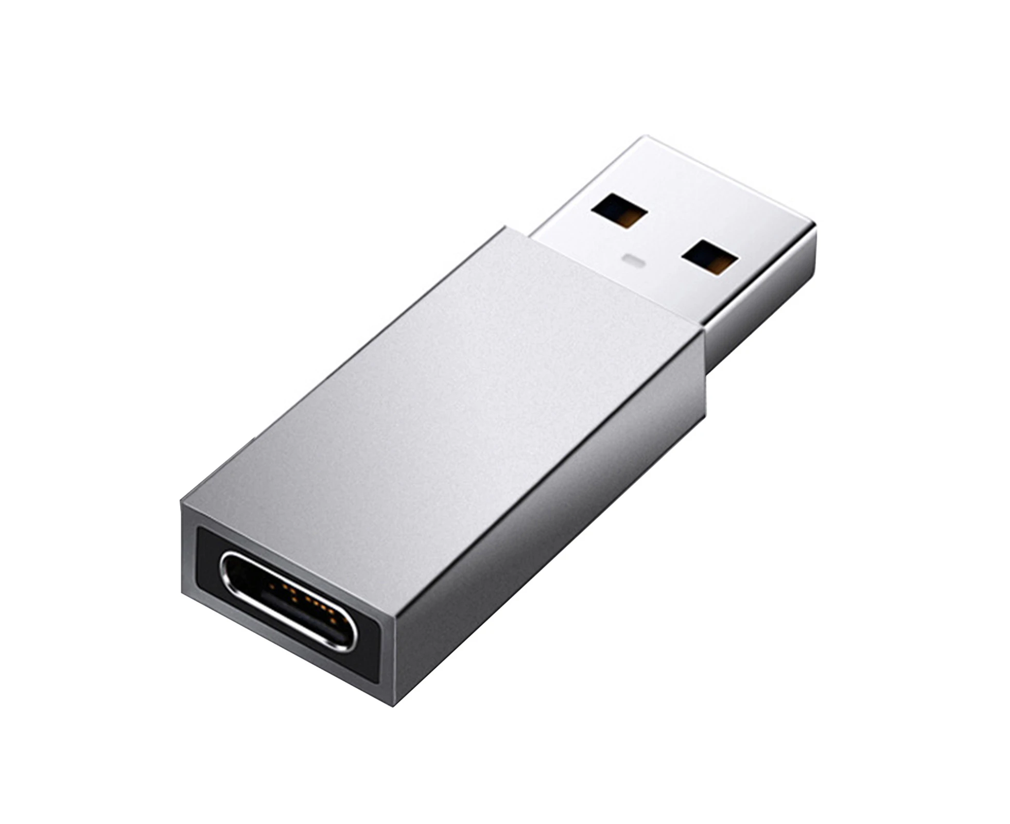 Aluminum Alloy Type-C to USB3.0 OTG Adapter PD Fast Charging Converter for Laptop PC Computer - Grey