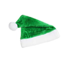 Plush Xmas Hat Vibrant Color Christmas Hat Festival Decor - Green