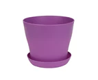 Flower Pot Thickened Wear-Resistant Easily Clean Solid Break-resistant Ventilated Bottom Round Planters Candy Color Mini Flowerpot for Garden-Purple