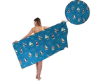 Printed Double Sided Fleece Beach Towel - Blue SailingOutdoors and Sports