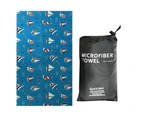 Printed Double Sided Fleece Beach Towel - Blue SailingOutdoors and Sports