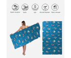 Printed Double Sided Fleece Beach Towel - Blue SailingOutdoors and Sports