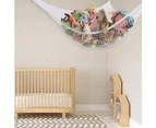 Toy Hammock Nets, Hanging Toy Organizer Bag Storage Net Storage Net for Toys Children's Room Teddy Bears (White)