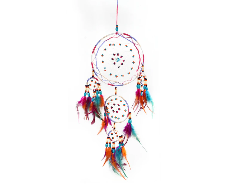 Retro Style Feather Decor Hanging Dream Catcher Wind Chimes Home Ornament Birthday Gift