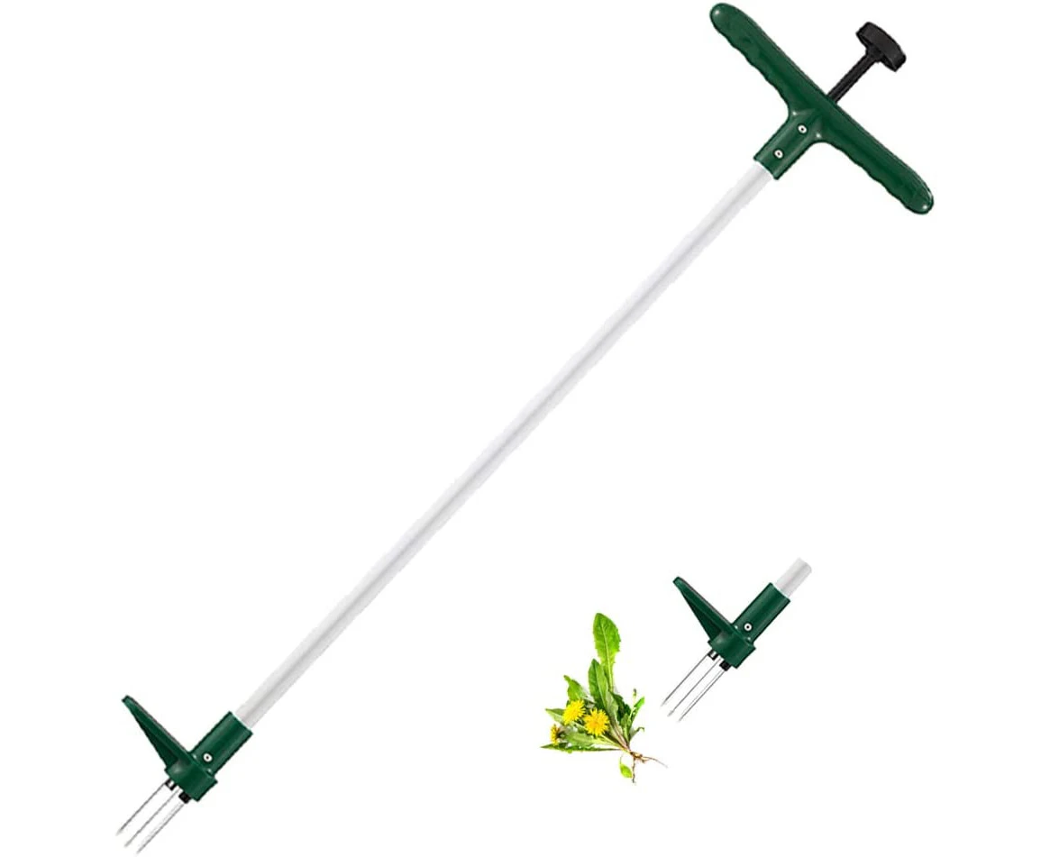 Weed Puller, Stand Up Weeder Hand Tool, Long Handle Garden Weeding Tool with 3 Claws, Hand Weed Hound Weed Puller for Dandelion, Standup Weed Root Pulling