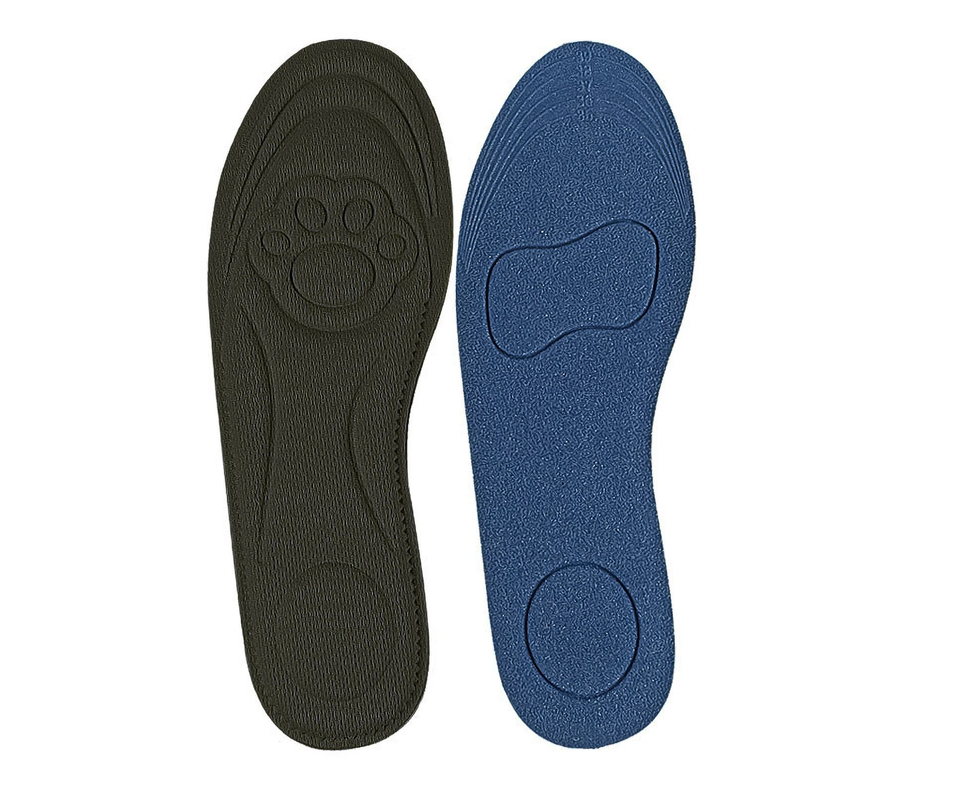 1 Pair Sports Insoles Breathable Sweat Absorbption Sponge Shockproof 4D Massage Insert Cushion Pad for Men Women-Black