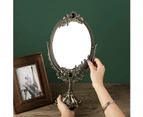Vintage Makeup Mirror Tabletop Oval Vanity Mirror with Base Double Sided Swivel Decorative Elegent Mirror