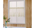 cream-coloured Lace Valance Curtains Semi Sheer Floral Embroidered Window Valances for Kitchen Bathroom, Living Room