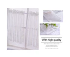 cream-coloured Lace Valance Curtains Semi Sheer Floral Embroidered Window Valances for Kitchen Bathroom, Living Room