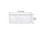 cream-coloured Lace Valance Curtains Semi Sheer Floral Embroidered Window Valances for Kitchen Bathroom, Living Room