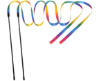 Interactive Cat Toys Teaser Rainbow Wand String - 1 Pack-A-RAINBOW (1 Pack)