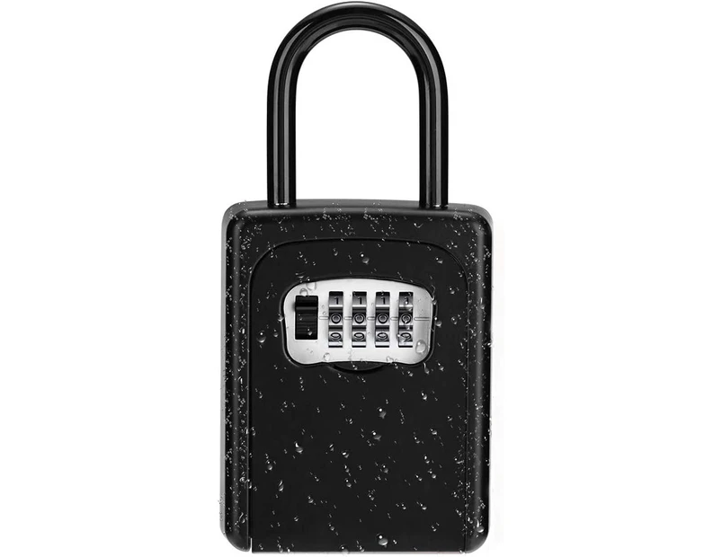 Key Lock Box, 4 Digit Combination Key Storage Lock Box With Resettable Code, Portable Key Safe Box