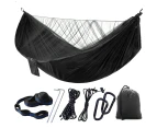 Camping Jungle Outdoor Swing Hammock Fast Open Mosquito Net Sleeping Hanging Bed Black