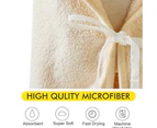 Hooded Bath Pet Towel for Dogs and Cats,Microfibre Fast Drying Super Absorbent Pet Dog Cat Bath Robe Towel-Beige