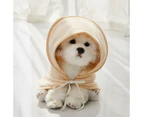 Hooded Bath Pet Towel for Dogs and Cats,Microfibre Fast Drying Super Absorbent Pet Dog Cat Bath Robe Towel-Beige