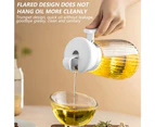 Olive Oil And Vinegar Dispenser Bottle For Open & Auto Flip Cap Oil Dispenser (500Ml/17Oz),White 550Ml