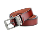 Male Man Faux Leather Belt Strap Alloy Pin Buckle Pants Waistband Gift - Black