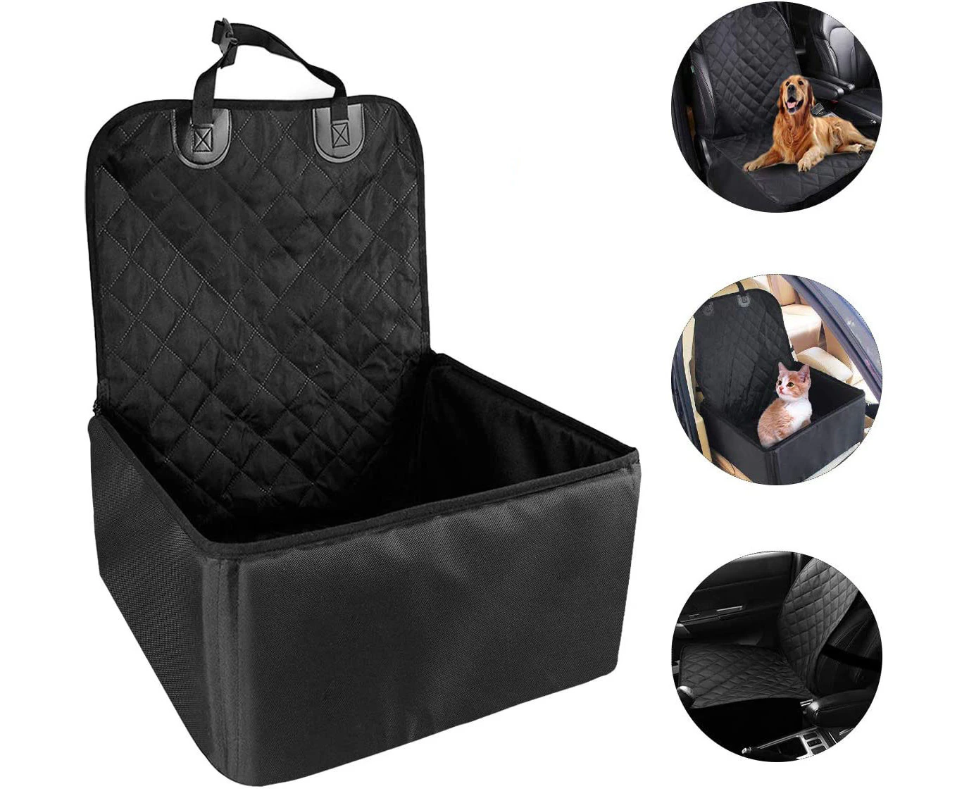 Extra stable dog car seat - High quality car dog seat for small to medium-sized dogs - Waterproof dog car seat for back and front seat