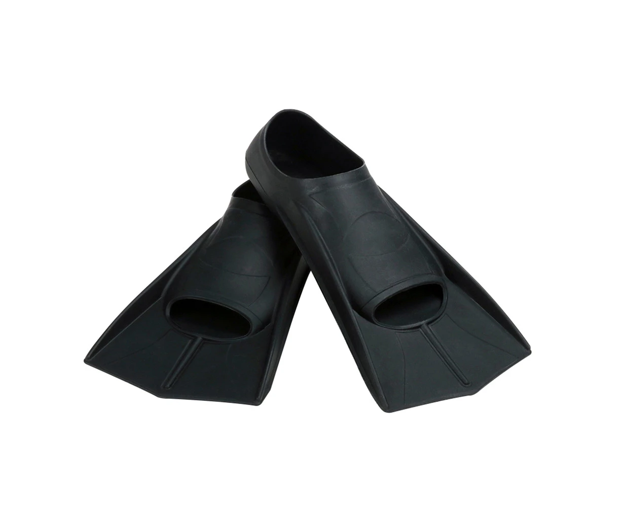 1 Pair Swimming Flippers Diving Snorkeling Surfing Swim Soft Silicone Foot Fins-Black