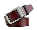 Male Man Faux Leather Belt Strap Alloy Pin Buckle Pants Waistband Gift - Black