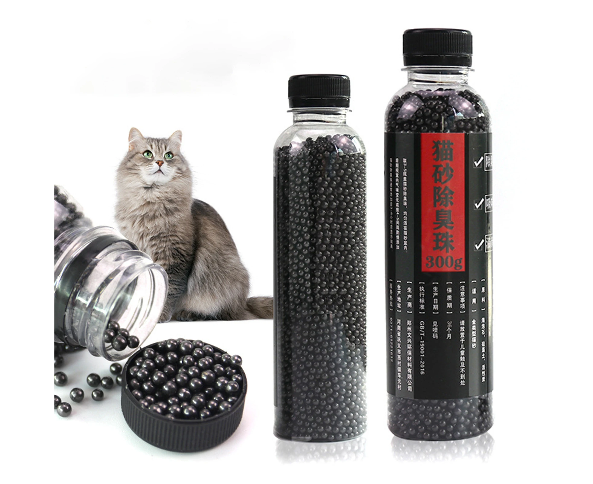 300g Litter Deodorant Beads Smell Removal Good Absorption Bead Shape Cat Excrement Fresh Deodorants for Kitty-300g